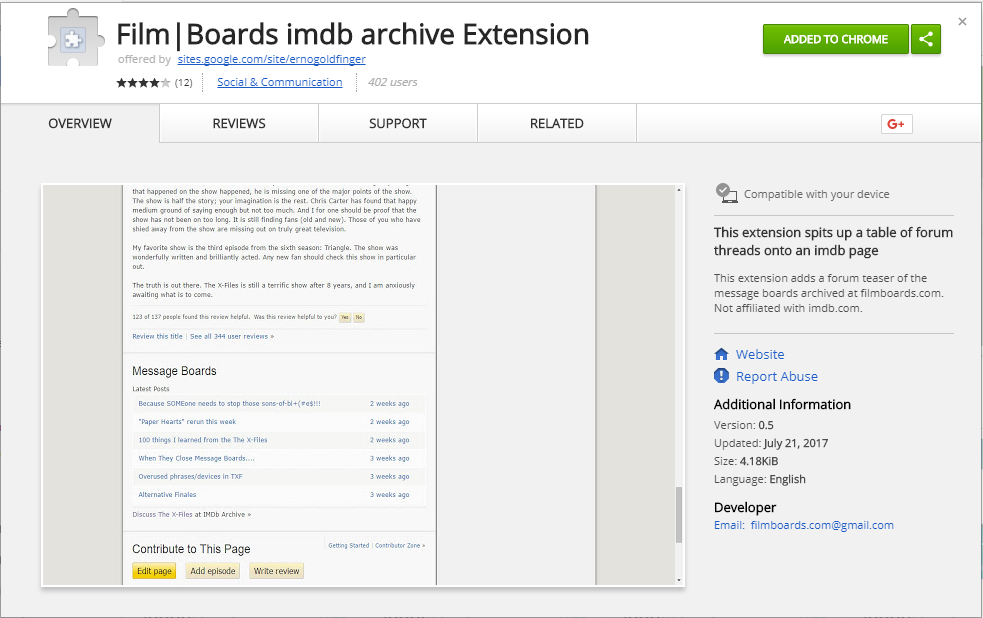 Filmboards Chrome Extension