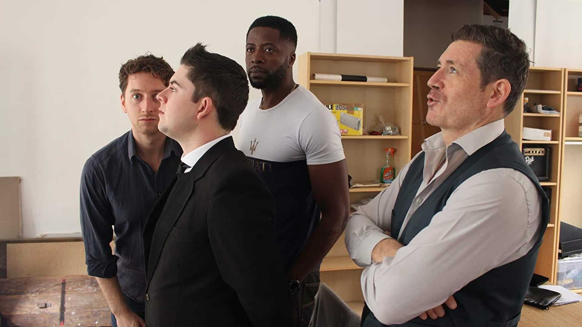 Alexander Tol and the cast of Through A Dark Mirror (2019) with director Jason Fite